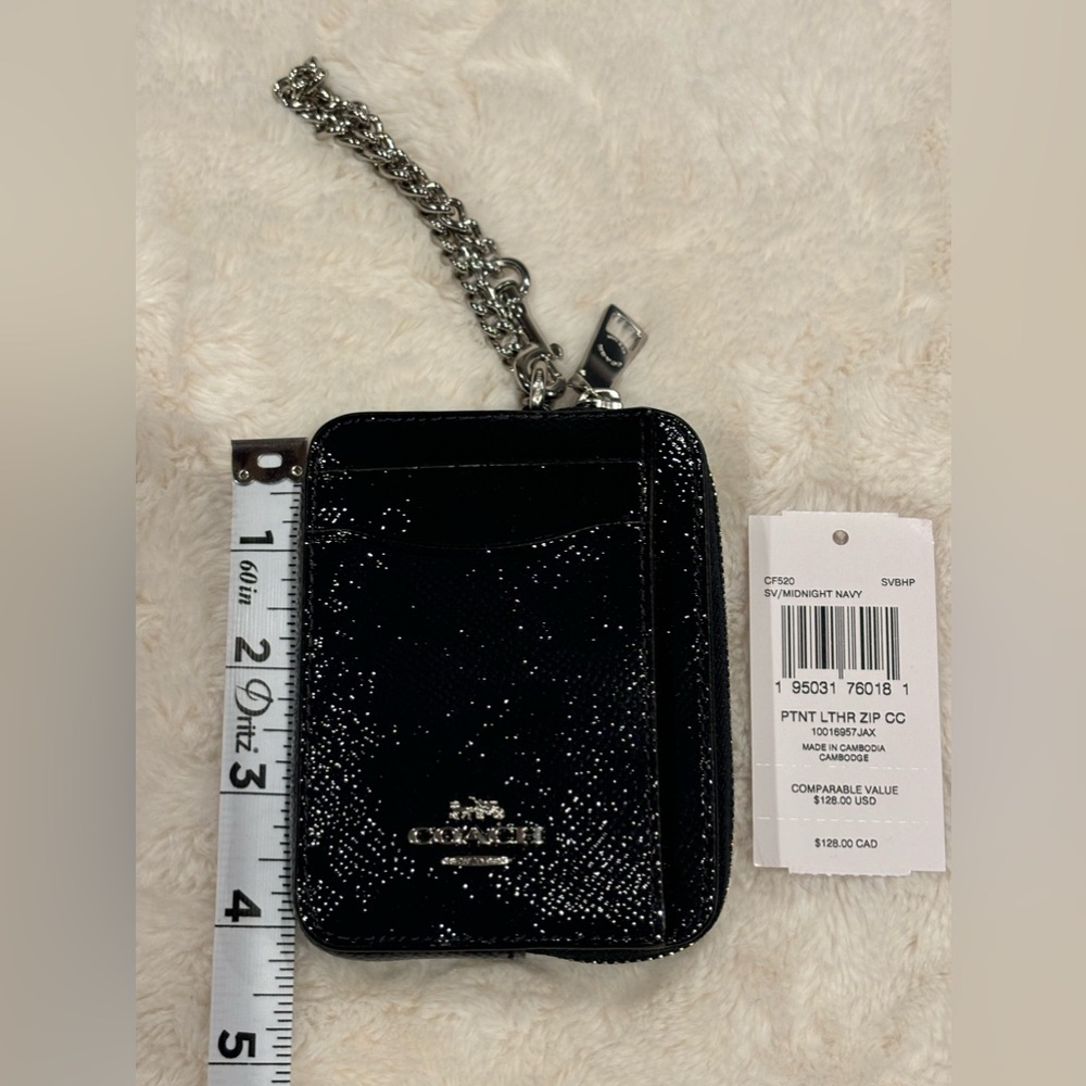 NWT Coach Wristlet/Card holder midnight navy blue.